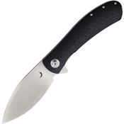 Trollsky 020XL Mandu XL Satin MagnaCut Linerlock Knife Black CarbonTex G10 Handles