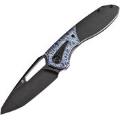 Kansept 1075T4 Thoth Black Stonewash Bolster Lock Knife Lightning Handles