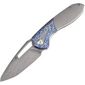 Kansept 1075T5 Thoth Damascus Bolster Lock Knife Lightning Handles