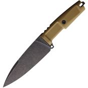 Extrema Ratio 0500DKSDS Shrapnel One Dark Stone Fixed Blade Knife Desert Tan Handles