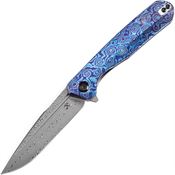 Kansept 1047A4 Qilin Damascus Linerlock Knife Timascus Handles