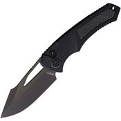 Heretic 0466AGLOCF Auto Pariah Black MagnaCut Drop Point Button Lock Knife Glow Carbon Fiber Handles