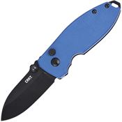 CRKT 2474BD Squid Black D2 Carbon Steel Button Lock Knife Blue Handles