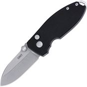 CRKT 2474 Squid Stonewash D2 Carbon Steel Button Lock Knife Black G10 Handles