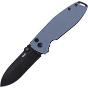 CRKT 2495G Squid XM Black D2 Carbon Steel Button Lock Knife Blue/Gray G10 Handles