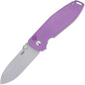 CRKT 2495P Squid XM Stonewash Button Lock Knife Purple Handles