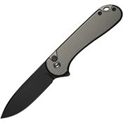 Civivi 18062PD1 Elementum II Black Stonewash Nitro-V Drop Button Lock Knife Gray Handles