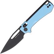 Real Steel 8051BB Vis Black Crossbar Lock Knife Blue G10 Handles