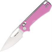 Real Steel 8051PS Vis Satin Crossbar Lock Knife Pink G10 Handles