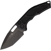 Heretic 0116AT Auto Medusa Black MagnaCut Tanto Button Lock Knife Black Handles