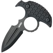 Kubey 403B Cavy Black Stonewash Double Edge Push Dagger Fixed Blade Knife Black Frag G10 Handles