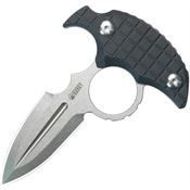 Kubey 403A Cavy Push Dagger Stonewash Double Edge Spear Point Fixed Blade Knife Black Frag G10 Handles