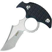 Kubey 404A Stheno Stonewash Push Dagger Fixed Blade Knife Black Frag G10 Handles