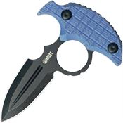 Kubey 403C Cavy Black Stonewash Double Edge Push Dagger Fixed Blade Knife Blue Frag G10 Handles