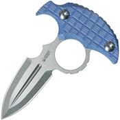 Kubey 403D Cavy Push Dagger Stonewash Double Edge Spear Point Fixed Blade Knife Blue Frag G10 Handles