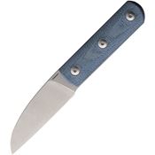 Straight Line 8ALDC Ally Satin Fixed Blade Knife Denim Micarta Handles