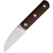 Straight Line 8ALBB Ally Stonewash Fixed Blade Knife Brown Burlap Micarta Handles