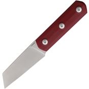 Straight Line 8ERRG Erny Satin Sheepsfoot Fixed Blade Knife Red G10 Handles