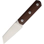 Straight Line 8ERBB Erny Stonewash Sheepsfoot Fixed Blade Knife Brown Burlap Micarta Handles