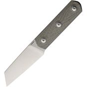 Straight Line 8ERGC Erny Stonewash Sheepsfoot Fixed Blade Knife Green Canvas Micarta Handles