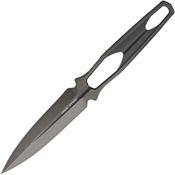 Real Steel 3505B Astral Black Carbon Steel Double Edge Dagger Fixed Blade Knife Black Handles