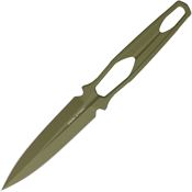 Real Steel 3505G Astral Green Carbon Steel Double Edge Dagger Fixed Blade Knife Green Handles