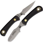 Knives Of Alaska 00102FG Muskrat/Cub S30V Fixed Blade Combo Black SurGrip Handles