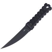 CRKT 2924 HZ4 Black Carbon Steel Fixed Blade Knife Black G10 Handles