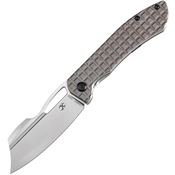 Kansept 1080A1 Cybin Stonewash Framelock Knife Bronze Frag Titanium Handles