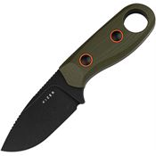 Kizer 1078A1 Beaver Black Stonewash D2 Carbon Steel Fixed Blade Knife Green G10 Handles