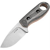 Kizer 1078A2 Beaver Satin Nitro V Drop Point Fixed Blade Knife Black Micarta Handles