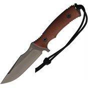 Acta Non Verba M311065 M311 Spelter Tactical Black Elmax Fixed Blade Knife Brown Micarta Handles