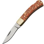 China Made 211595 Redclay Lockback Knife Orange Resin Handles