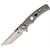 Cobratec MVKTNS Maverick Tanto Button Lock Knife Gray Fluted Handles