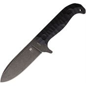 Cobratec PSKBKDSW PSK Black Stonewash Spear Point Fixed Blade Knife Black G10 Handles