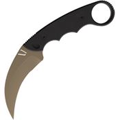 GBRS Group KARFDE Combat Karambit Flat Dark Earth Fixed Blade Knife Black Grooved G10 Handles