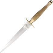 J. Adams 027 FS Commando Carbon Steel Dagger Fixed Blade Knife Brass Handles