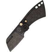 Max MKH01B Sepia Black Stonewash Sheepsfoot Framelock Knife Black Stonewash Handles