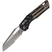 Microtech 210T11APPMFL MSI Apocalyptic Part Serrated Ram-Lok Knife Black Tri Grip Handles