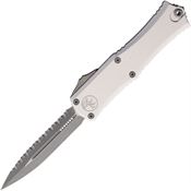 Microtech 1702M12APCR Auto Hera II Mini Apocalyptic Serrated Double Edge Dagger OTF Knife Gray Handles