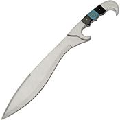 Pakistan 203526 Falcata Style Bowie Fixed Blade Knife Black Resin Handles