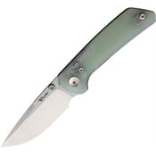 Reate 175 PL-XE Stonewash Nitro V Pivot Lock Knife Jade G10 Handles