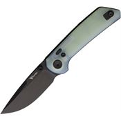 Reate 176 PL-XE Black Nitro V Pivot Lock Knife Jade G10 Handles