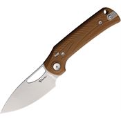 Reate 171 PL-XE Stonewash Nitro V Pivot Lock Knife Tan G10 Handles