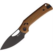 Reate 172 PL-XE Black Nitro V Pivot Lock Knife Tan G10 Handles