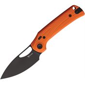 Reate 174 PL-XE Black Nitro V Pivot Lock Knife Orange G10 Handles