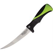 Relentless 7TCRVF Fillet Knife Curved 7" Blade Black/Green Handles