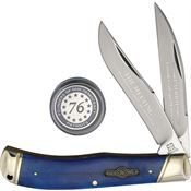 Rough Rider 2511 Patriot Series Jumbo Trapper Knife Blue Bone Handles