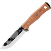 TOPS BROS01CAMO Fieldcraft BOB Hunter Fixed Blade Knife Tan Micarta Handles