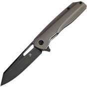 Kansept 1006C22 Shard Black Stonewash Framelock Knife Bronze Handles